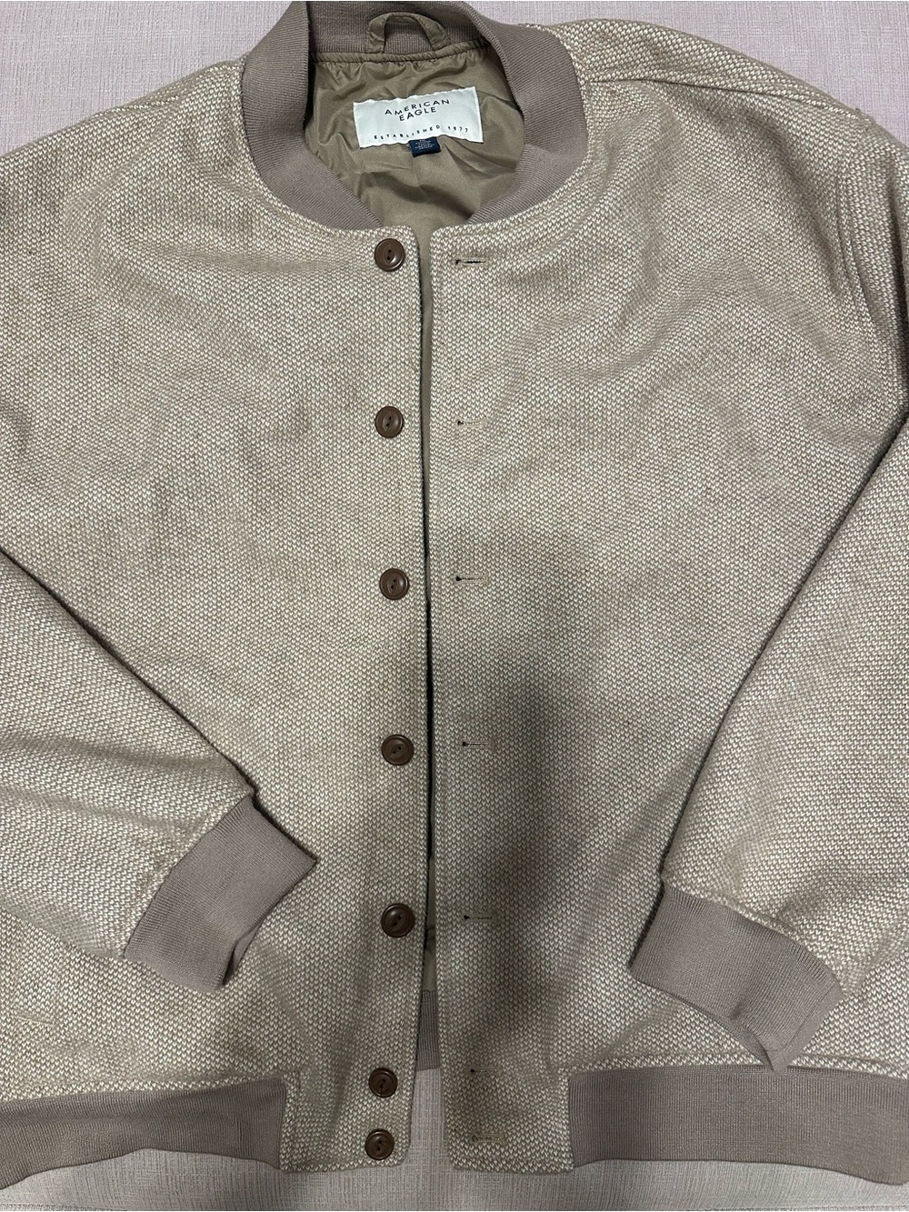 AE Men’s Beige Bomber Jacket